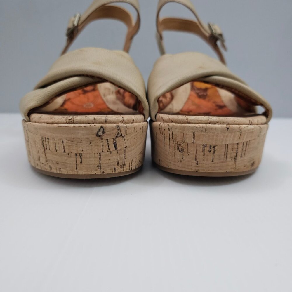 Korks By Kork Ease Calda Platform Sandal Women 10 Beige Cork Chunky Heel Y2K NEW - Picture 6 of 13